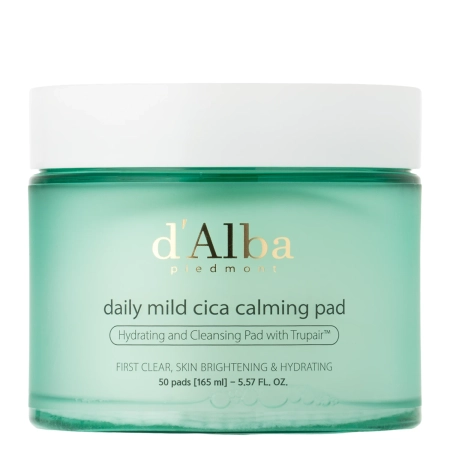 d’Alba - Daily Mild Cica Calming Pad - Zklidňující tamponky na obličej s pupečníkem asijským - 50 ks
