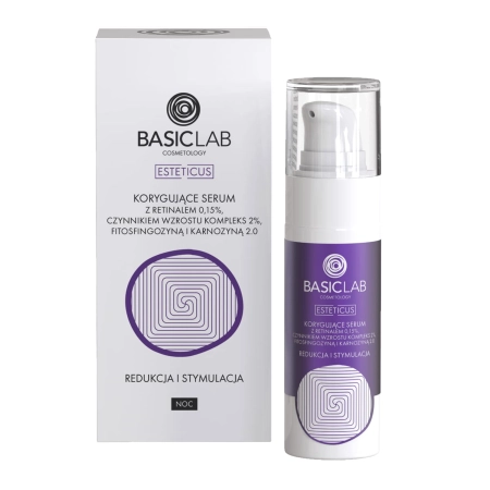 Basiclab - Esteticus - Redukce a stimulace - Korekční sérum s Retinalem 0,15 %, růstovými faktory, fytosfingosinem a karnosinem 2.0 - 30 ml