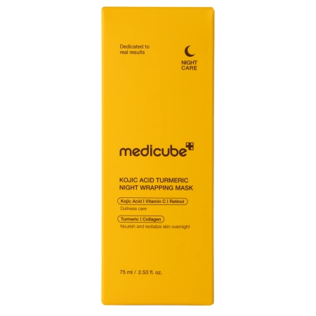 Medicube - Kojic Acid Turmeric Night Wrapping Mask - Celonoční vyhlazující maska s kyselinou kojovou - 75 ml