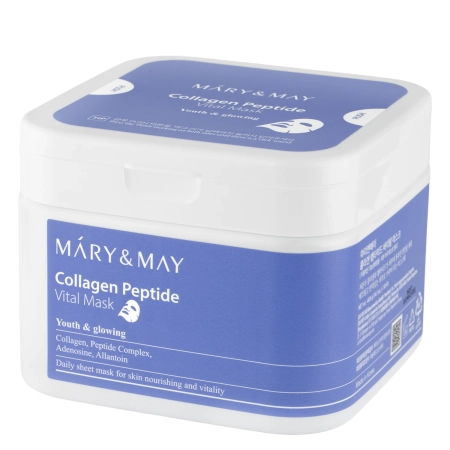 Mary&May - Collagen Peptide Vital Mask - Sada zpevňujících masek na obličej - 30 ks