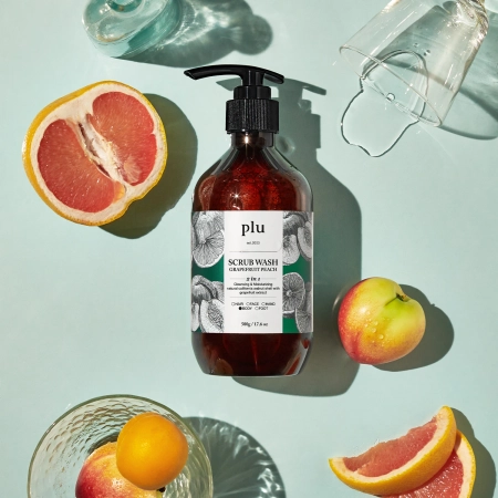 plu - Scrub Wash - Peelingový sprchový gel - Grapefruit Peach - 500 g