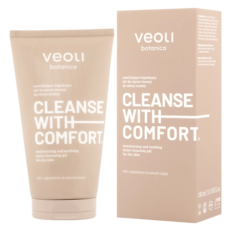 Veoli Botanica - CLEANSE WITH COMFORT - Hydratační a zklidňující čistící gel na obličej pro suchou pleť - 150 ml