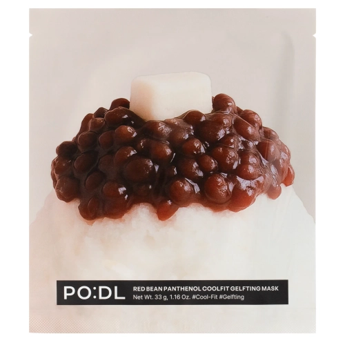 PO:DL - Red Bean Panthenol Coolfit Gelfting Mask - Zklidňující gelová maska na obličej - 1 ks/33 g