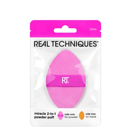Real Techniques - Miracle Powder Puff - Dvouvrstvá houbička na nanášení make-upu a pudru - 1 ks