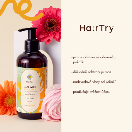 HairTry - Date With Exfoliate - Enzymatický šampon - 500 ml 