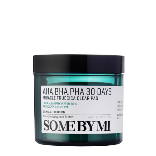 Some By Mi - AHA BHA PHA 30 Days Miracle Truecica Clear Pad - Exfoliační pleťové tampony pro problematickou pleť - 70 ks