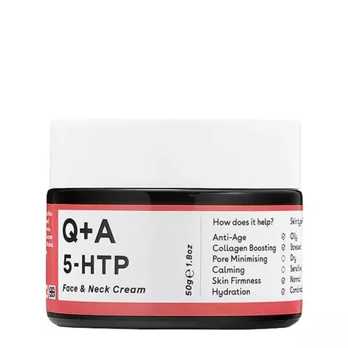 Q+A - 5-HTP - Face&Neck Cream - Zpevňující krém na obličej a krk s aminokyselinou 5-HTP - 50 ml