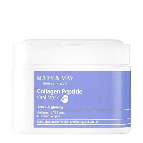 Mary&May -Collagen Peptide Vital Mask - Sada zpevňujících masek na obličej - 30 ks