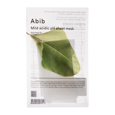 Abib - Mild Acidic pH Sheet Mask Heartleaf Fit - Jemná maska v plátýnku s toulní srdčitou - 30 ml