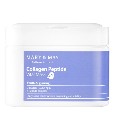 Mary&May - Collagen Peptide Vital Mask - Sada zpevňujících masek na obličej - 30 ks