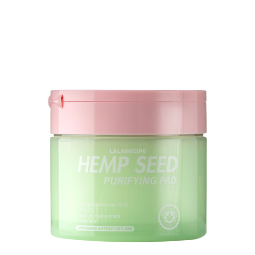 LalaRecipe - Hemp Seed Purifying Pad - Zklidňující tampony na obličej - 70 ks / 220 ml