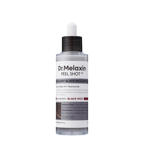 Dr.Melaxin - Peel Shot Exfoliating Black Rice Ampoule - Exfoliační Ampulka s vodou z rýžových otrub - 80 ml