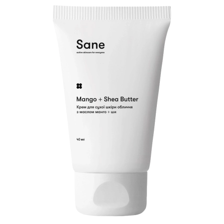 Sane - Mango + Shea Butter - Krém na suchou pleť s mangem a bambuckým máslem - 40 ml