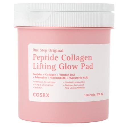COSRX - One Step Original Peptide Collagen Lifting Glow Pad -Liftingové rozjasňující polštářky na obličej - 300ml/100ks