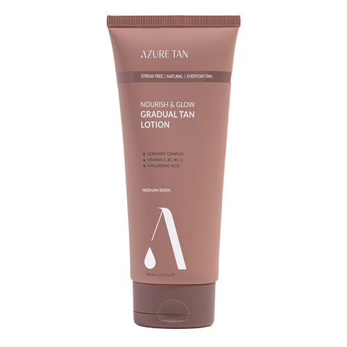 Azure Tan - Nourish & Glow Gradual Tan Lotion - Tělový balzám pro postupné opálení - Medium/Dark - 200 ml