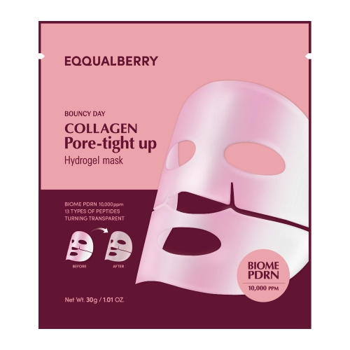 EQQUALBERRY - Collagen Pore Tight Up Hydrogel Mask - Kolagenová maska na obličej zmenšující póry - 30 g