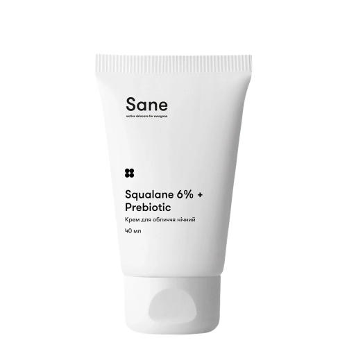 Sane - Squalane 6% + Prebiotic Nourishing Night Cream pH 6,0 - Noční krém s prebiotiky a Skvalanem - 40 ml
