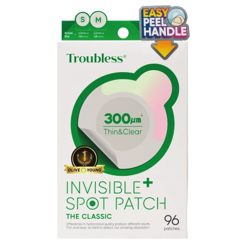Troubless - Invisible Spot Patch Plus The Classic - Ochranné a zklidňující náplasti na nedokonalosti - 96ks
