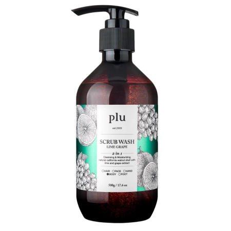 plu - Scrub Wash - Peelingový sprchový gel - Lime Grape - 500 g