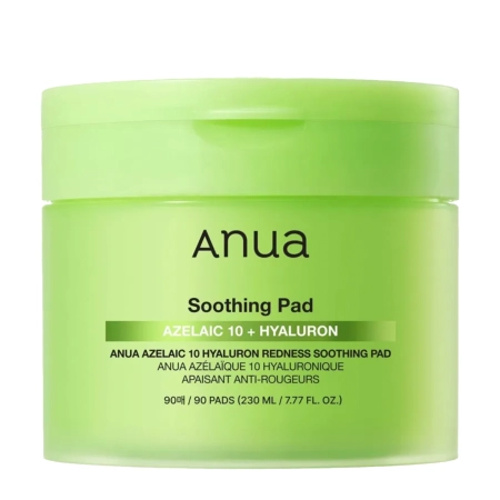 Anua - Azelaic 10+ Hyaluron Redness Soothing Pad - Zklidňující polštářky na obličej - 230ml/90ks