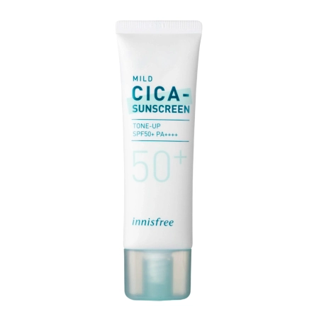 Innisfree - Mild Cica Sunscreen - SPF50+ PA++++ - SPF krém s pupečníkem asijským - 50 ml