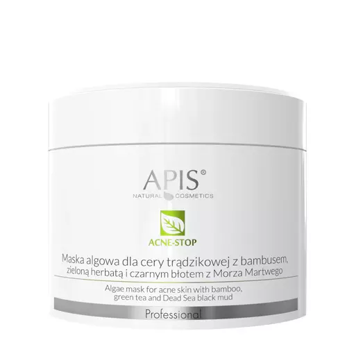 Apis - Professional - Acne-Stop - Algae Mask for Acne Skin with Bamboo, Green Tea and Dead Sea Black Mud - Alginátová maska s bambusem a zeleným čajem pro problematickou pleť - 100 g