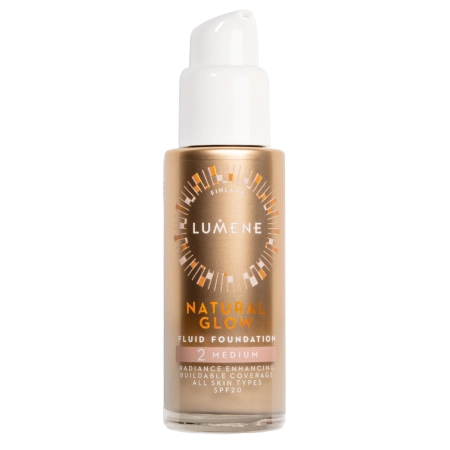 Lumene - Natural Glow Fluid Foundation SPF20 - Rozjasňující make-up - 2 Medium - 30 ml