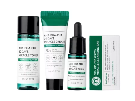 Some By Mi - 30 Days Miracle Starter - 30denní sada pro problematickou pleť - Čisticí mýdlo - 30 g + Tonikum - 30 ml + Sérum - 10 ml + Krém s kyselinami - 20 g