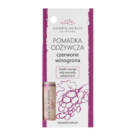 Natural Secrets - Balzám na rty - Red Grape - 3,5 g