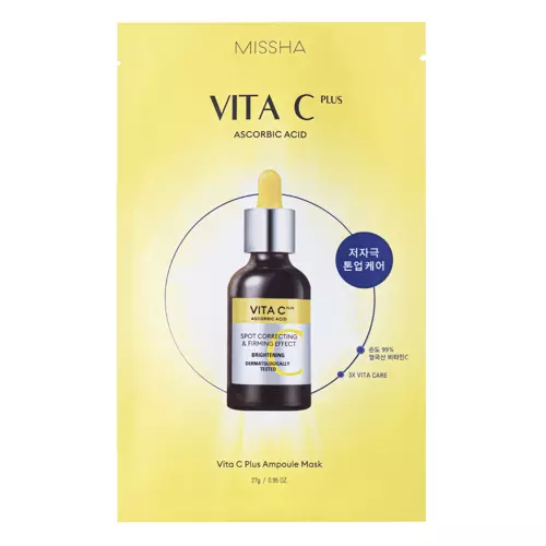 Missha - Vita C Plus Spot Correcting & Firming Ampule Sheet Mask - Rozjasňující a zklidňující textilní maska - 19 g