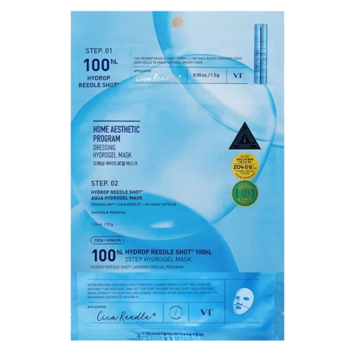 VT Cosmetics - Hydrop Reedle Shot 100hL 2Step Hydrogel Mask - Hydratační hydrogelová maska na obličej - 1,5g+33g