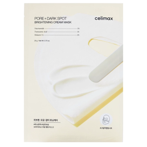 Celimax - Pore+ Dark Spot Brightening Cream Mask – Rozjasňující plátýnková maska - 1ks/20g