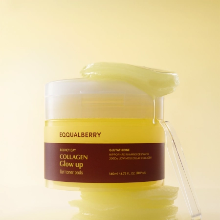 EQQUALBERRY - Collagen Glow Up Gel Toner Pad - Rozjasňuící polštářky na obličej - 60ks/140ml