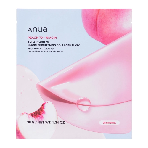 Anua - Peach 70 Niacin Brightening Collagen Mask - Rozjasňující plátýnková maska s kolagenem - 38 g