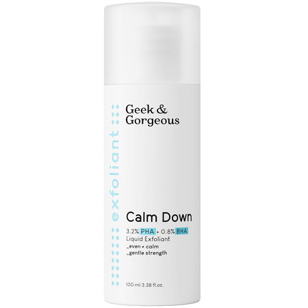 Geek & Gorgeous - Calm Down - Jemný peeling pro citlivou pleť se 4% PHA a BHA kyselinami - 100 ml