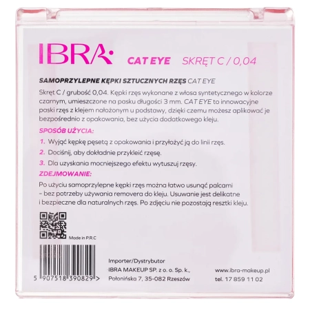 Ibra Makeup - Samolepicí trsové řasy - Cat Eye - 3 mm