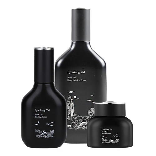 Pyunkang Yul - Black Tea Line Gift Set - Zpevňující sada - Tonikum 130ml + Sérum 45ml + Krém 60ml