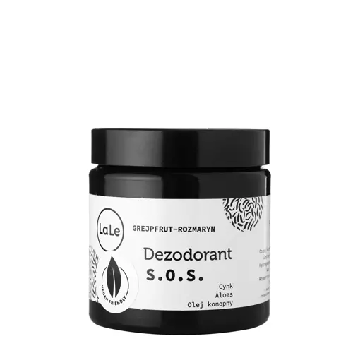 La-Le - Přírodní deodorant S.O.S. „Grapefruit & rozmarýn“ se zinkem, aloe vera a konopným olejem - 150 ml