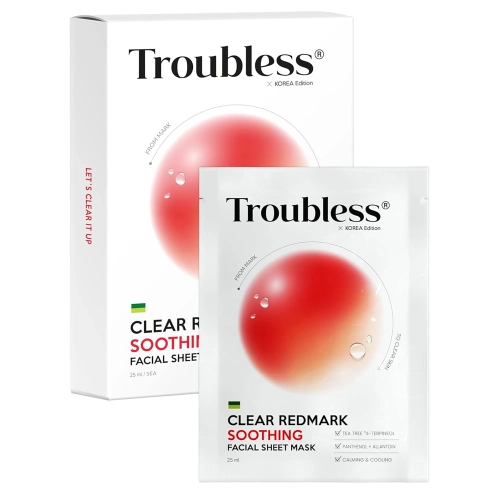 Troubless - Clear Redmark Soothing Facial Sheet Mask - Zklidňující maska na obličej v plátýnku - 1ks/25ml