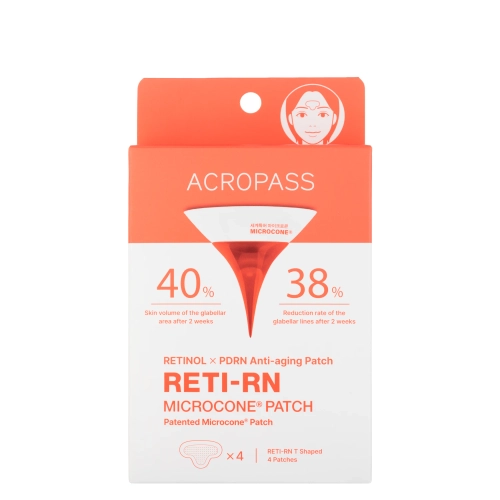 AcroPass - RETI-RN Microcone Patch T Shaped - Zpevňující náplasti na obličej s retinolem a mikrojehličkami - 4 ks