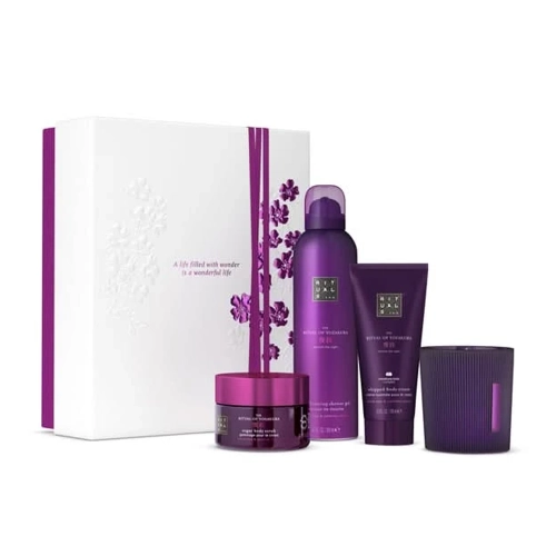 Rituals - The Ritual of Yozakura Gift Set M - Dárková sada - Cukrový peeling 125g+ Sprchová gelová pěna 200ml + Tělový krém 100ml + Vonná svíčka 140g