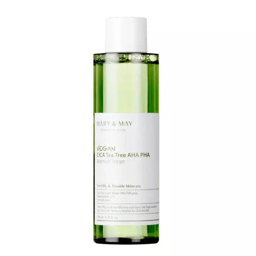 Mary&May - Vegan CICA Tea Tree AHA PHA Toner - Veganské tonikum s kyselinami - 200 ml