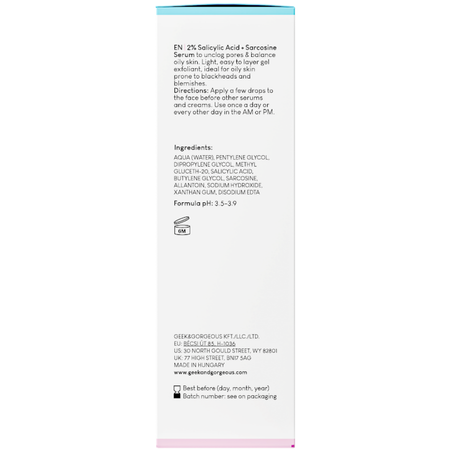 Geek & Gorgeous - Porefectly Clear - Sérum s 2% kyselinou salicylovou a sarkosinem - 30 ml