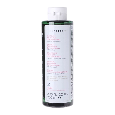 Korres - Shampoo Cystine And Glycoproteins - Šampon proti vypadávání vlasů pro ženy - 250 ml