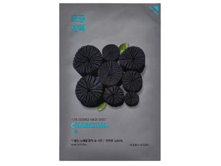 Holika Holika - Pure Essence Mask Sheet - Charcoal - Plátýnková maska s aktivním uhlím - 23 ml