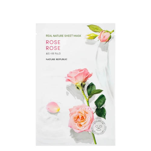 Nature Republic - Real Nature Rose Sheet Mask - Plátýnková maska s růží - 1 ks/23 ml