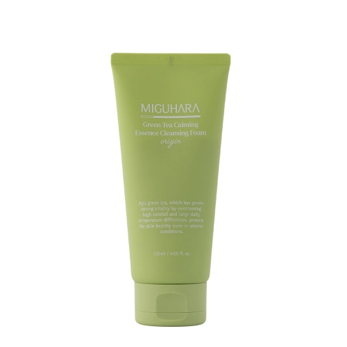 Miguhara - Green Tea Calming Essence Cleansing Foam Origin - Zklidňující pěna ze zeleného čaje - 120 ml