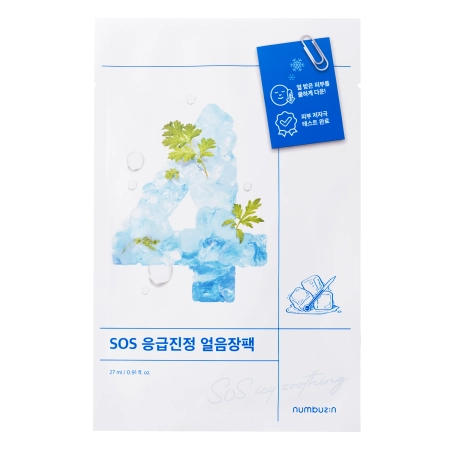 Numbuzin - No.4 - Icy Soothing Sheet Mask - Chladivá textilní maska s pelyňkem - 27 ml