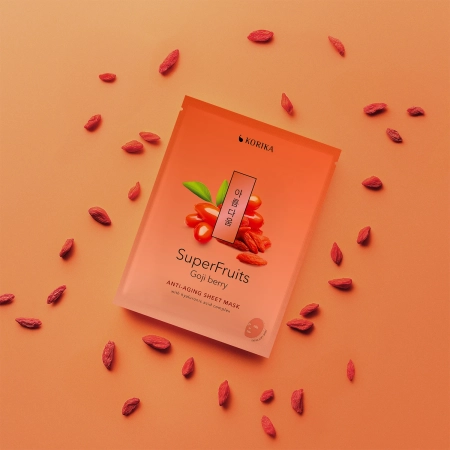 KORIKA - Superfruits Anti-aging Sheet Mask Goji Berry - Plátýnková Maska proti vráskám s goji - 1 ks/25 g