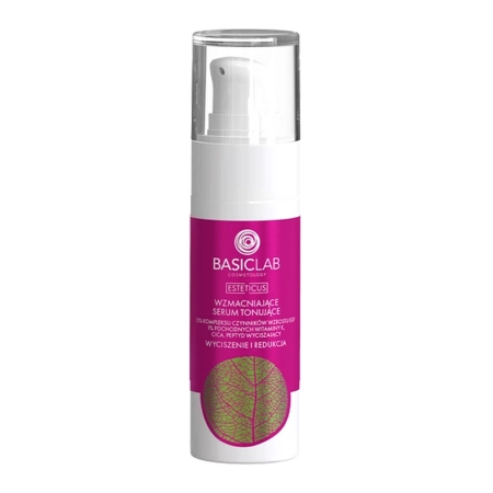 BasicLab - Esteticus - Posilující tonizující sérum pro cévní a citlivou pleť 15% EGF Growth Factor Complex, 1% deriváty vitaminu K, CICA - 30 ml